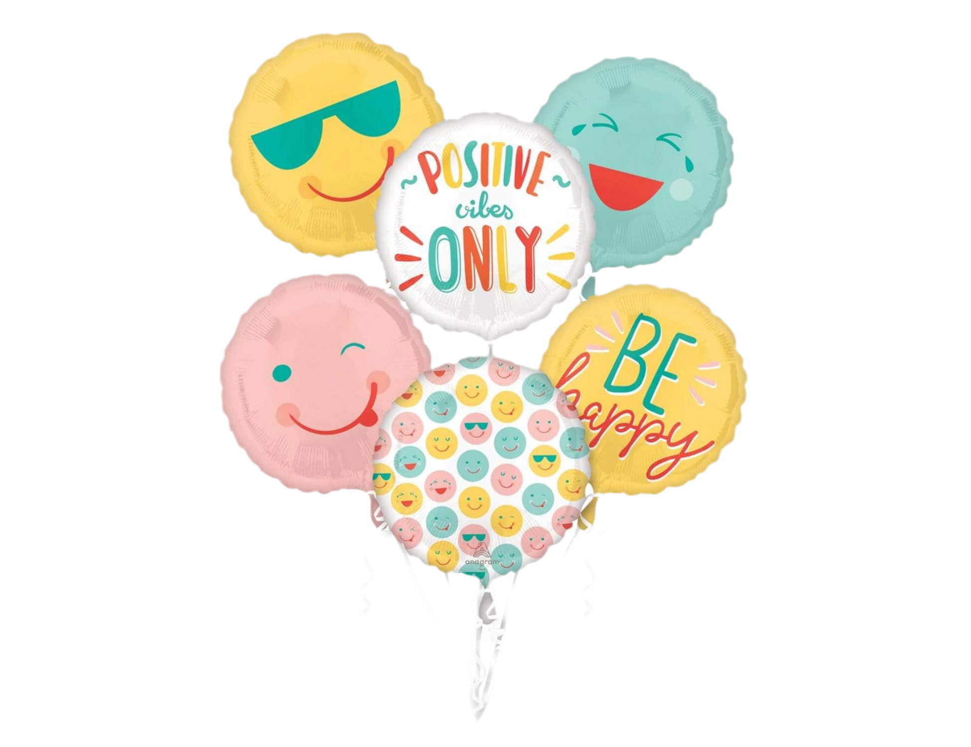 Anagram Positive Vibes Be Happy Balloon Bouquet Kit